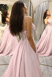 Glitter Blush Princess Corset Prom Dress with Appliques