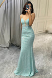 Glitter Green Mermaid Prom Dress with Appliques