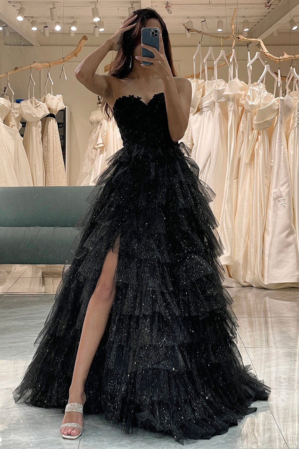 Black tulle party sales dress